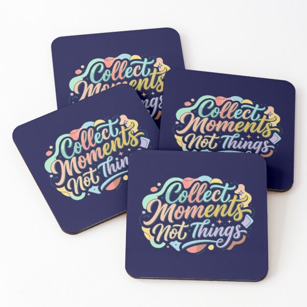 Item preview, Collect Moments Not Things – Retro Pastel Hand Lettered Quote designed and sold by Far Out Goods.