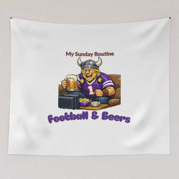 Item preview, Minnesota Vikings Sunday Routine Football and Beers Game Day T-Shirt designed and sold by ThatFootball12.