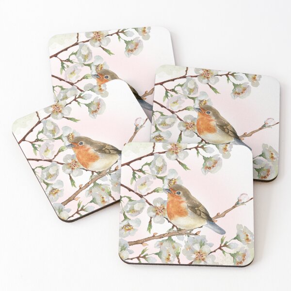 Item preview, Robin with blossom branches designed and sold by lchantellstudio.