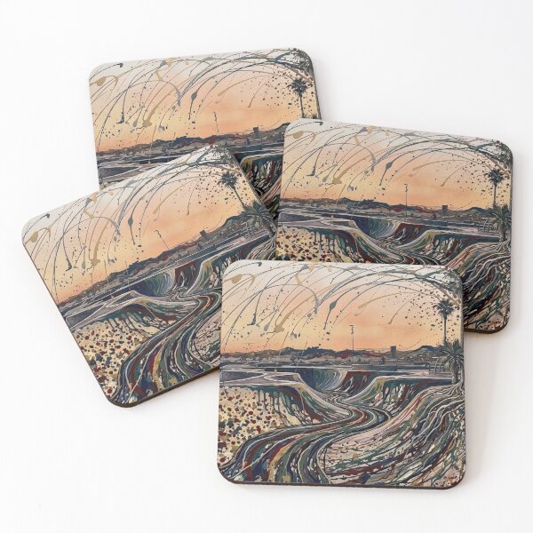 Item preview, Sunset Coastal Skatepark Palm Tree Landscape designed and sold by Meteor Destroyer.