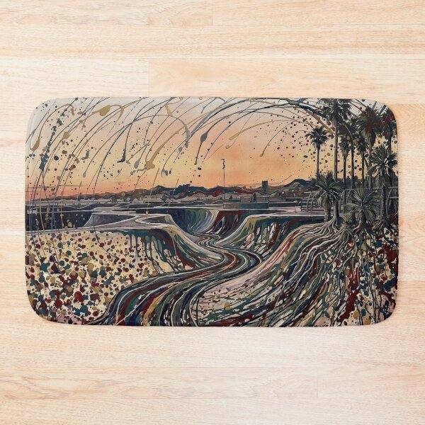 Item preview, Sunset Coastal Skatepark Palm Tree Landscape designed and sold by Meteor Destroyer.