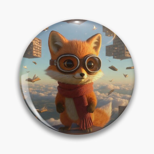 Item preview, Tiny fox Pip in floating sky library. designed and sold by pipworldstudio.