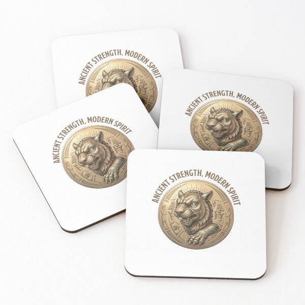 Item preview, Ancient Strength Modern Spirit Tiger Egyptian Hieroglyphic Gold Coin Medallion T-Shirt designed and sold by AnnDesignStudio.