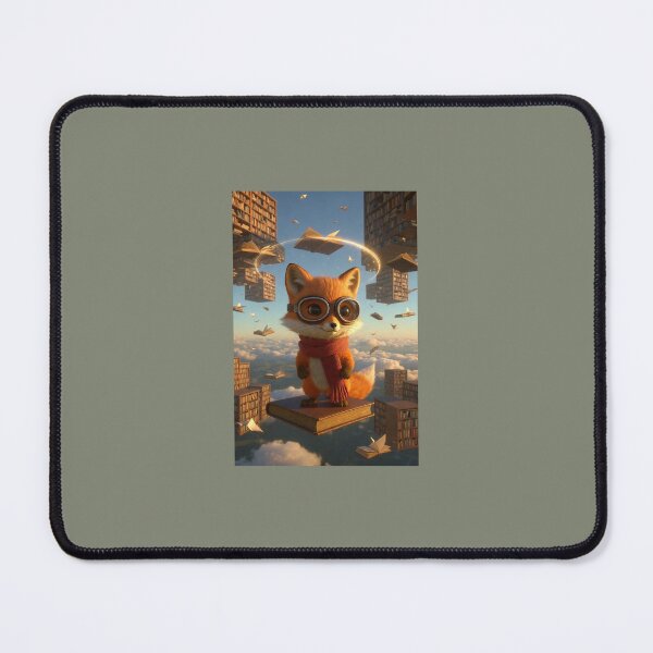 Item preview, Tiny fox Pip in floating sky library. designed and sold by pipworldstudio.