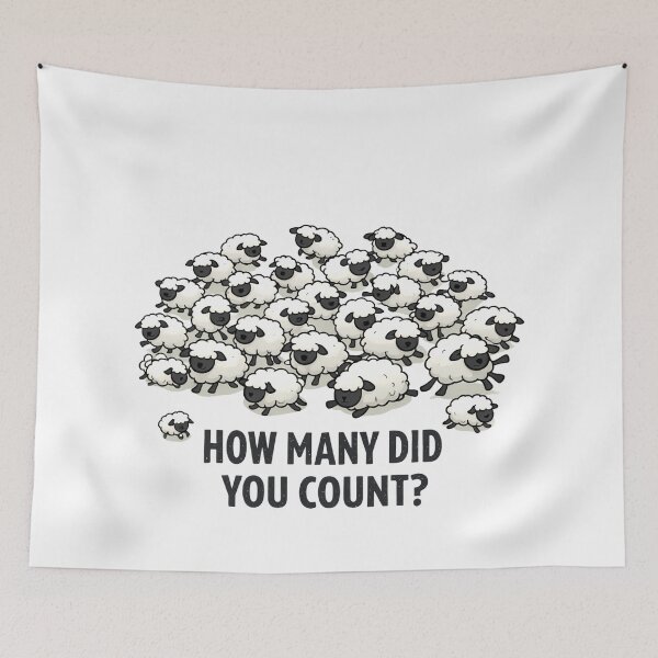 Item preview, Funny Sheep Counting Design designed and sold by Krisekk.