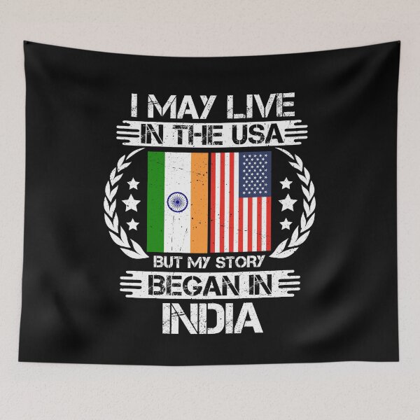 Item preview, I May Live In The USA But My Story Began In India  designed and sold by CosmoKitsch.