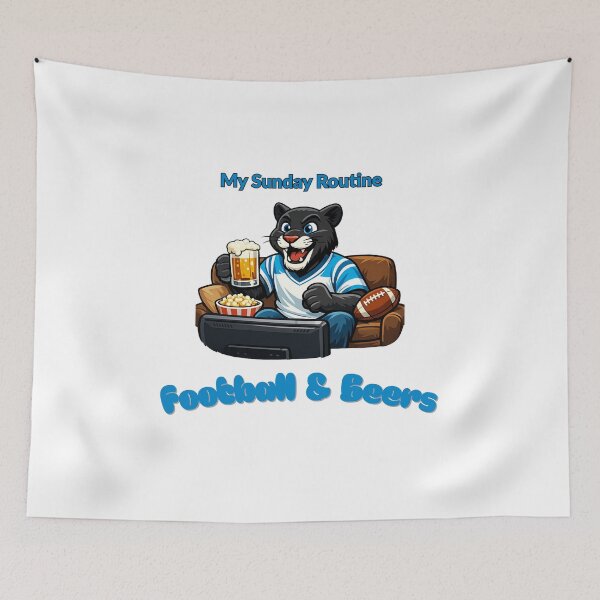 Item preview, Carolina Panthers Sunday Routine Football and Beers Game Day T-Shirt designed and sold by ThatFootball12.
