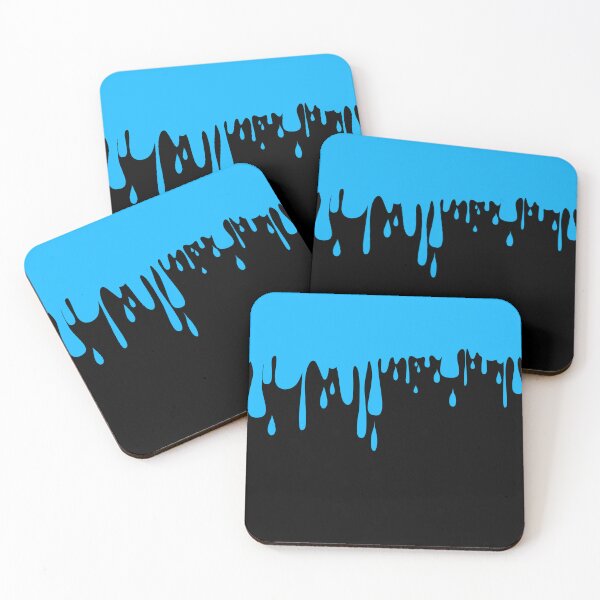 Item preview, 70's 80's Punk Abstract Drip Painting in Blue and Black designed and sold by MellowCat.