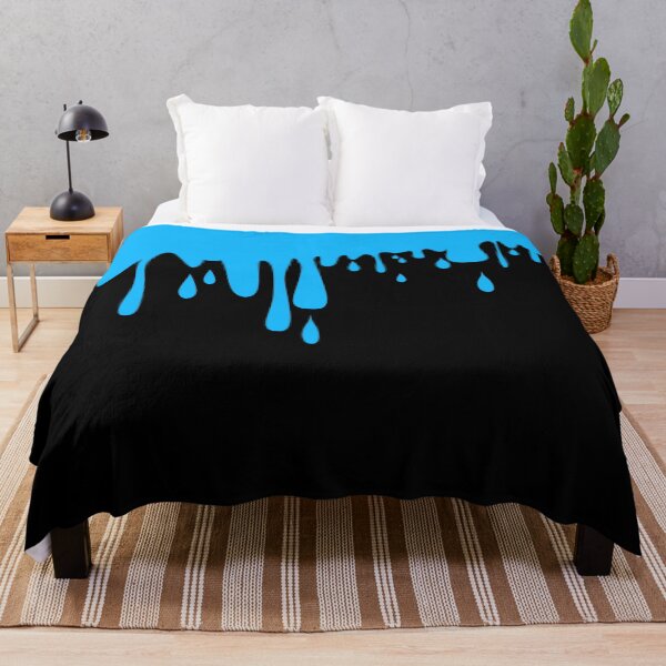 Item preview, 70's 80's Punk Abstract Drip Painting in Blue and Black designed and sold by MellowCat.