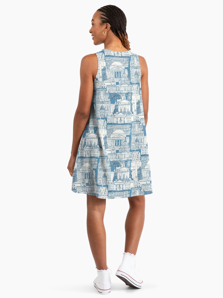 Washington DC toile blue" A-Line Dress for Sale by scrummy | Redbubble Washington DC toile blue" A-Line Dress for Sale by scrummy | Redbubble