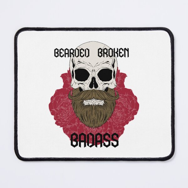 Item preview, bearded broken badass skull and roses designed and sold by xteddi93x.