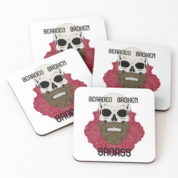 Item preview, bearded broken badass skull and roses designed and sold by xteddi93x.