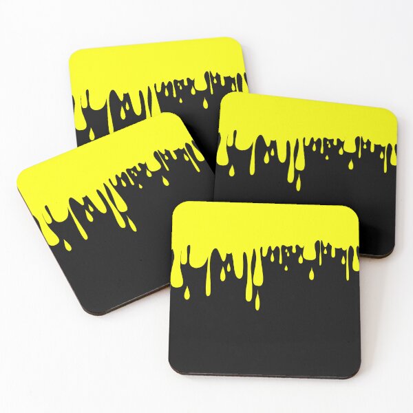 Item preview, Melting - 70's Punk Abstract Drip Painting in Yellow and Black designed and sold by MellowCat.