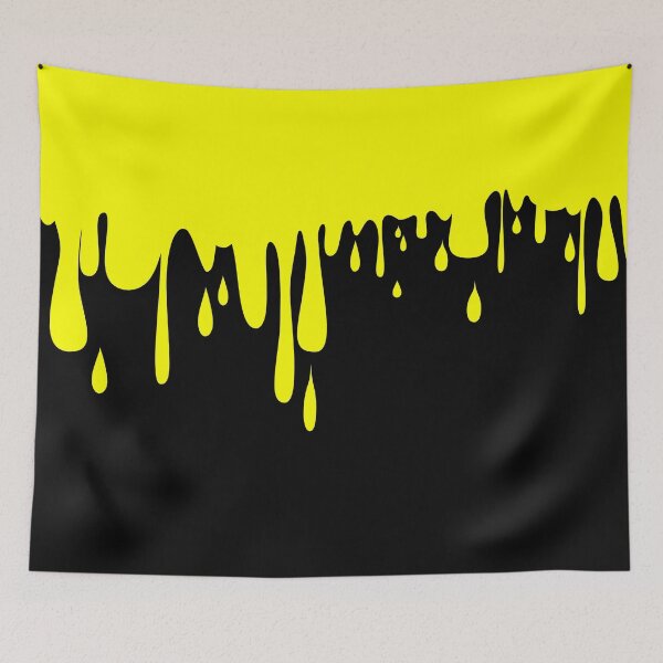 Item preview, Melting - 70's Punk Abstract Drip Painting in Yellow and Black designed and sold by MellowCat.