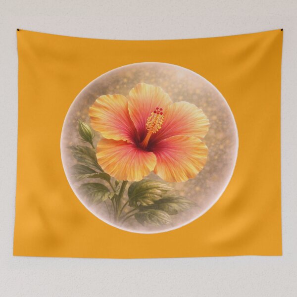 Item preview, Tropical Hibiscus Bloom – Radiant Floral Portrait designed and sold by TheJoyfulPen.