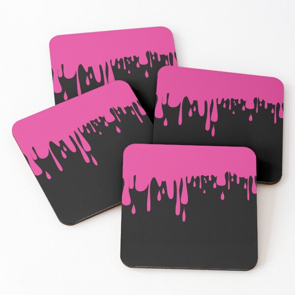 Item preview, 70's Punk Abstract Drip Painting in Pink and Black designed and sold by MellowCat.