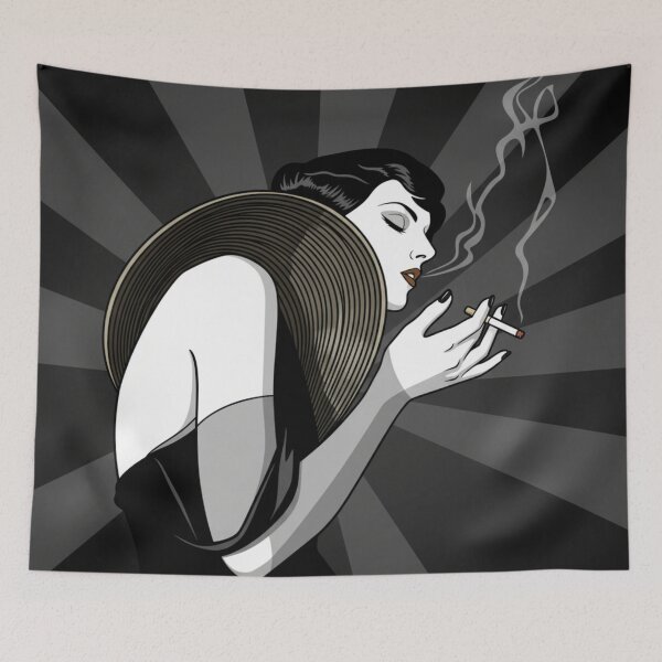 Item preview, Art Deco Illustration Smoking Flapper Woman for Vintage Glamour Art Lovers designed and sold by RickE.