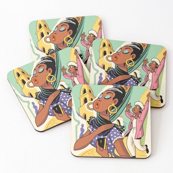 Item preview, Art Deco Illustration Caribbean Woman and Dancer for Vintage Poster Art Lovers designed and sold by RickE.