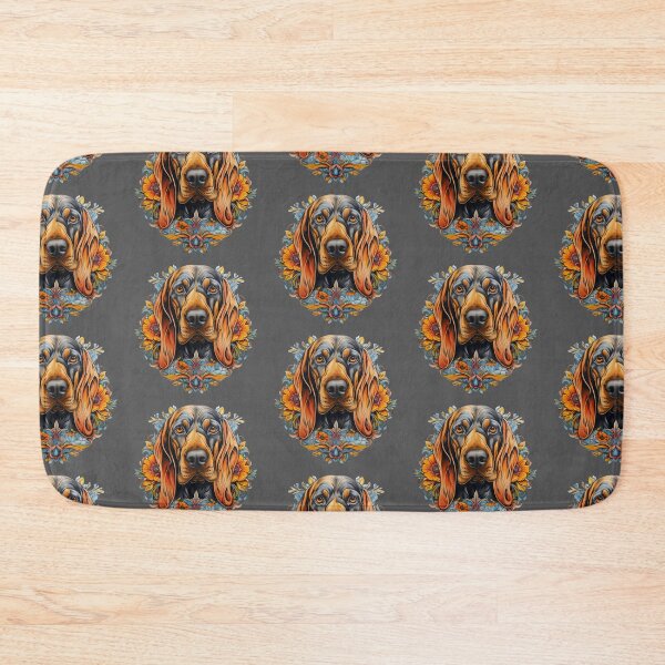 Item preview, Neo-traditional bloodhound with flowers designed and sold by MendaciousMina.