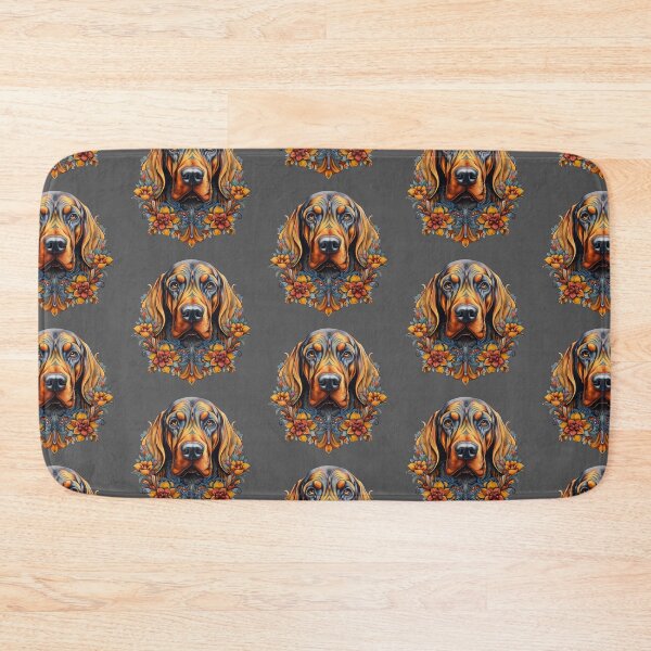 Item preview, Neo-traditional bloodhound with flowers designed and sold by MendaciousMina.