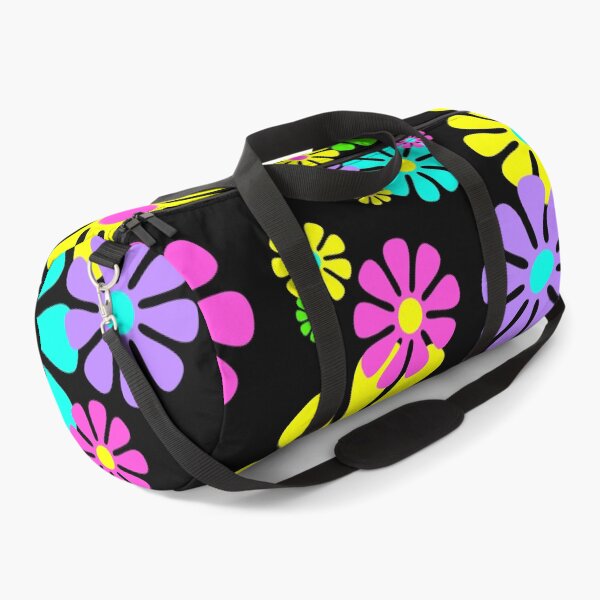 Item preview, 60's Retro Flowers Neon on Black - Mod Abstract designed and sold by MellowCat.