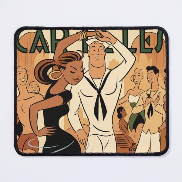 Item preview, Art Deco Illustration Cuban Dance Couple for Vintage Travel Art Lovers designed and sold by RickE.