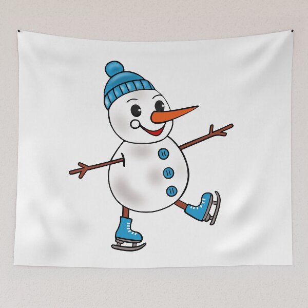 Item preview, Cute Snowman Ice Skating designed and sold by Sartoris Art.