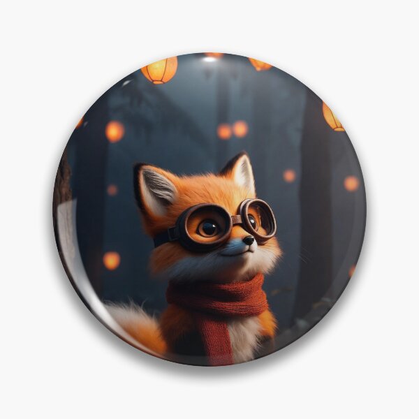 Item preview, Pip in mystical nighttime forest with glowing lanterns. designed and sold by pipworldstudio.
