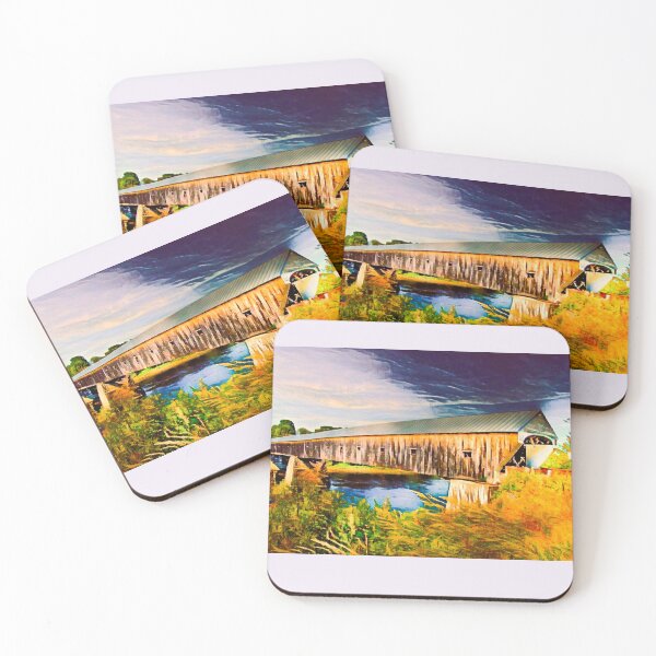 Item preview, Vermont Cornish/Windsor Covered Bridge Autumn  designed and sold by Vermont Gifts and Art.