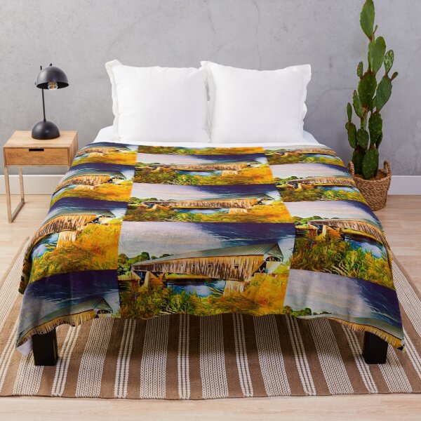 Item preview, Vermont Cornish/Windsor Covered Bridge Autumn  designed and sold by Vermont Gifts and Art.