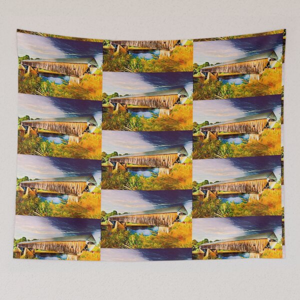 Item preview, Vermont Cornish/Windsor Covered Bridge Autumn  designed and sold by Vermont Gifts and Art.