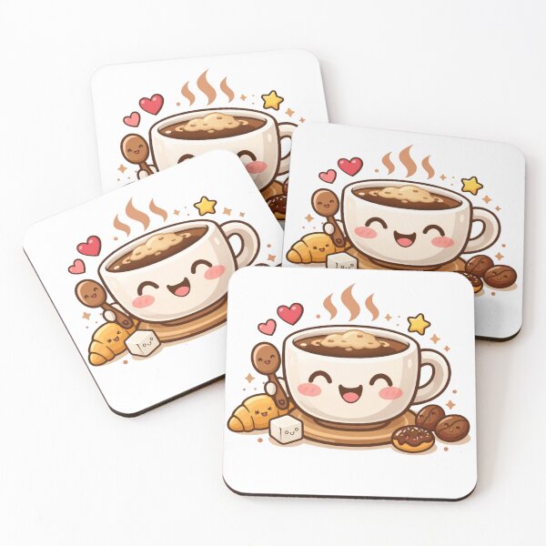 Item preview, Cute Coffee Cup Illustration - Happy Coffee Mug Design for Coffee Lovers designed and sold by JoolieCreations.