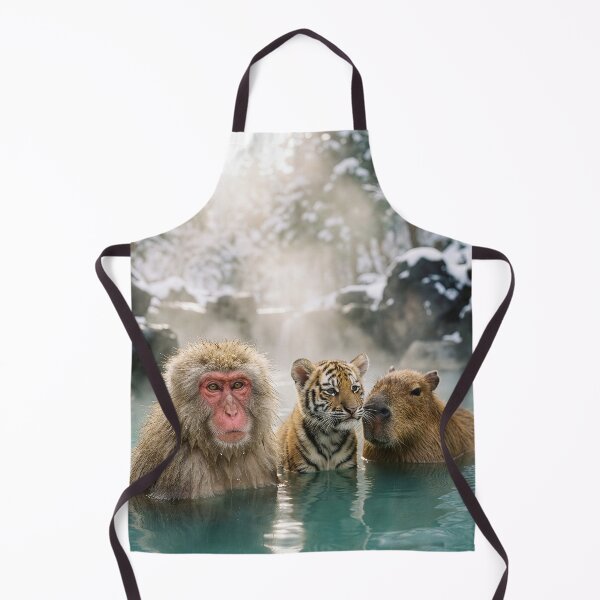 Item preview, Macaque, Tiger Cub, and Capybara Soak in Onsen designed and sold by Tridentulus.