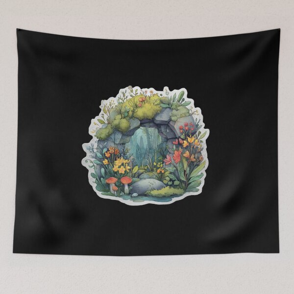 Item preview, Floral Stone Archway Watercolor designed and sold by kndzxf.