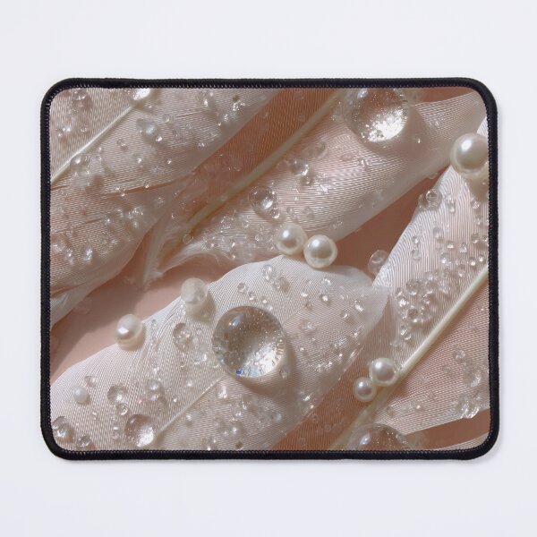Item preview, Pink feathers in drops and pearls designed and sold by VARYA JAMYL.