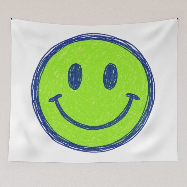 Item preview, Classic 90s Doodle Green Smiley Face designed and sold by crazygoose30.