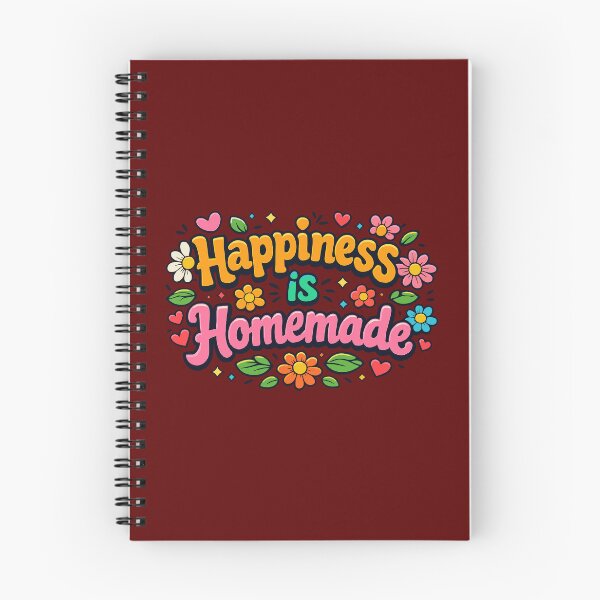 Item preview, Happiness is Homemade – Retro Floral Typography & Positive Quote designed and sold by Far Out Goods.