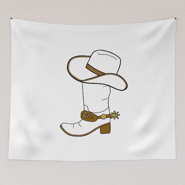 Item preview, White Cowboy Boot With Spurs And Hat designed and sold by Sartoris Art.
