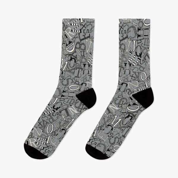 Item preview, ABC scatter gray mono designed and sold by scrummy.