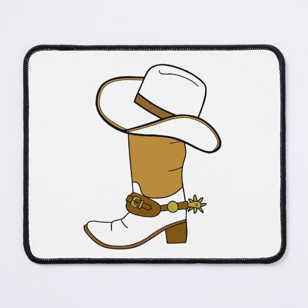 Item preview, Brown And White Cowboy Boot With Spurs And Hat designed and sold by Sartoris Art.