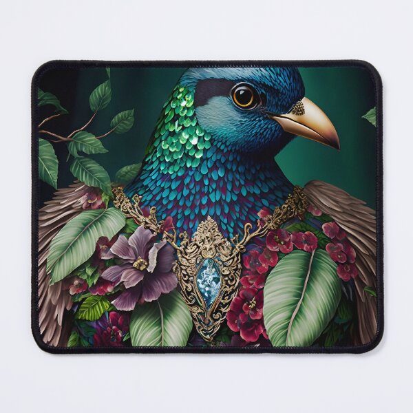 Item preview, Fantastic Bird-Humanoid Being with Floral Attire - Surrealist Art with Baroque and Naturalistic Style designed and sold by Hipatye26.