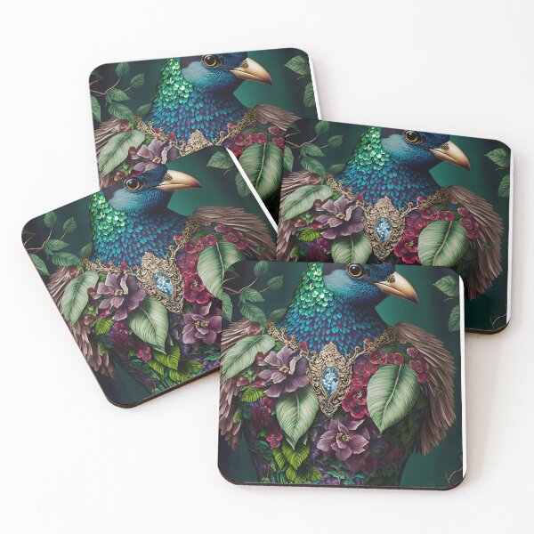 Item preview, Fantastic Bird-Humanoid Being with Floral Attire - Surrealist Art with Baroque and Naturalistic Style designed and sold by Hipatye26.
