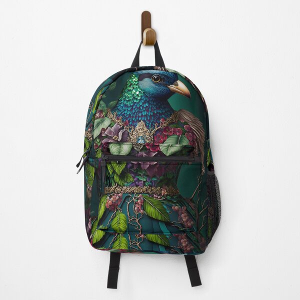 Item preview, Fantastic Bird-Humanoid Being with Floral Attire - Surrealist Art with Baroque and Naturalistic Style designed and sold by Hipatye26.