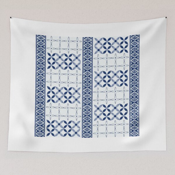 Item preview, Blue Checkered Floral Pattern – Cute Cottagecore Aesthetic Background designed and sold by Infinite Art.