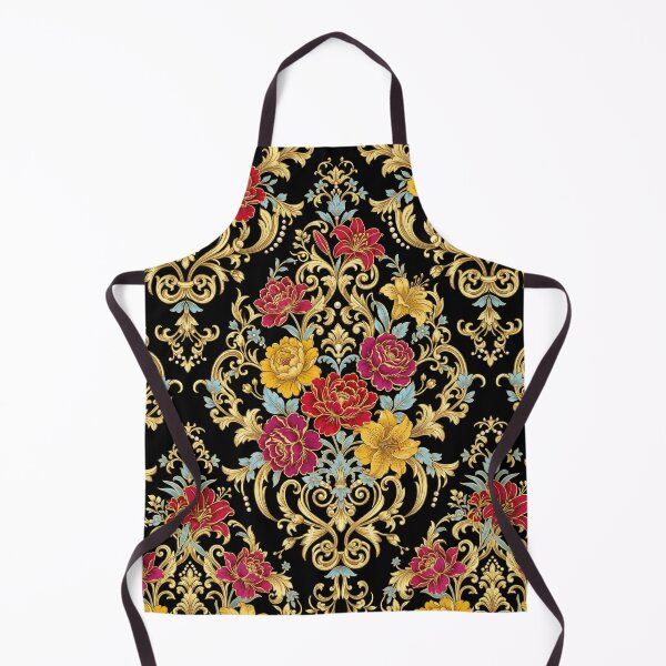 Item preview, Luxury Baroque Gold Filigree and Ruby Peony Floral Pattern designed and sold by InkedHorizon.
