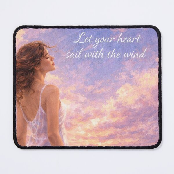 Item preview, Let Your Heart Float with the Wind (girl in a field, purple-pink tones) designed and sold by Caishi.