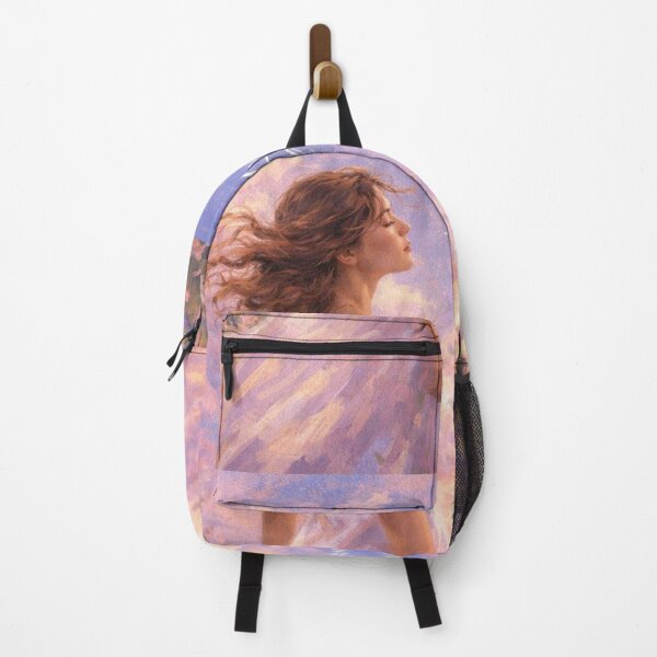 Item preview, Let Your Heart Float with the Wind (girl in a field, purple-pink tones) designed and sold by Caishi.