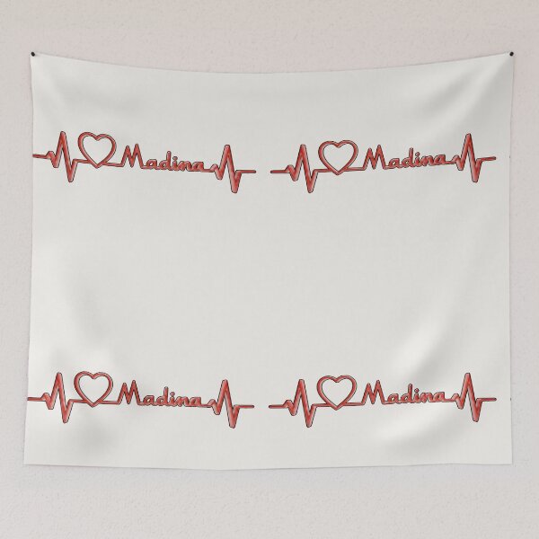 Item preview, Red 3D Madina Heartbeat – Modern Islamic Identity Lifeline designed and sold by D-Islamic.