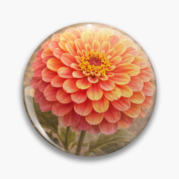 Item preview, Bright Garden Zinnia – Cheerful Floral Portrait designed and sold by TheJoyfulPen.