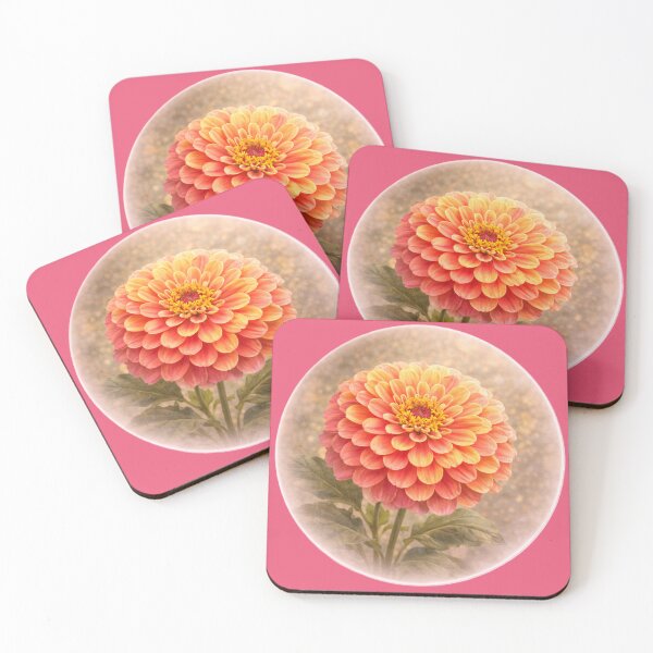 Item preview, Bright Garden Zinnia – Cheerful Floral Portrait designed and sold by TheJoyfulPen.